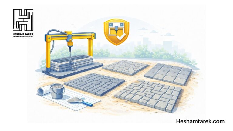 خطوات تنفيذ الخرسانة المطبوعة