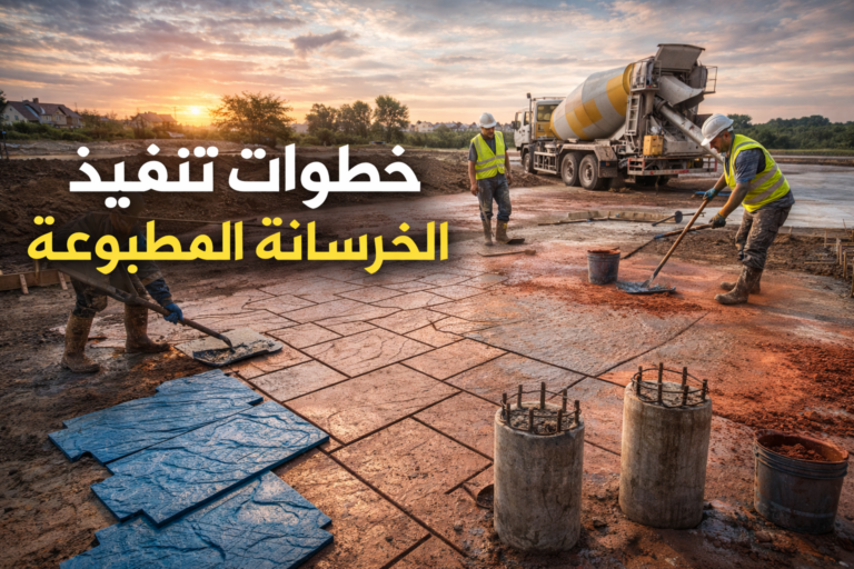 خطوات تنفيذ الخرسانة المطبوعة