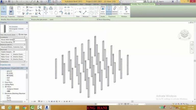 الفرق بين العمود المعماري والعمود الإنشائي في الريفيت